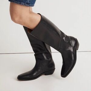 The Antoine Black Tall Boots Pointed Toe Block Heel Women’s Size 10 M New NN034